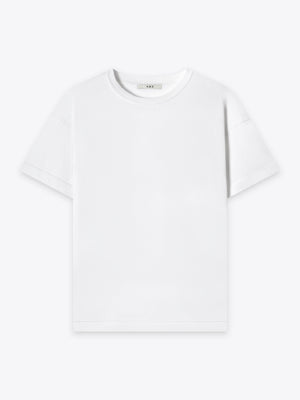A Brand Collective Kyneton Relaxed Fit Short Sleeve Knit Tee in White made of 100% Good Earth Cotton
