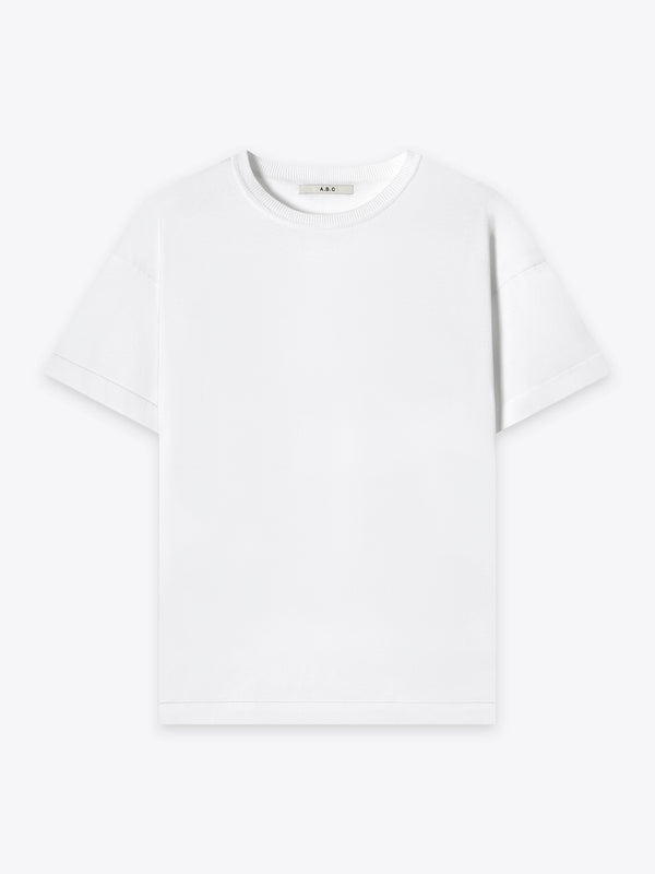 A Brand Collective Kyneton Relaxed Fit Short Sleeve Knit Tee in White made of 100% Good Earth Cotton