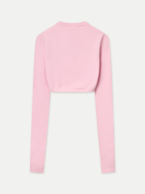 ALMA LONG SLEEVE  CROP CREWNECK KNIT TOP - A Brand Collective