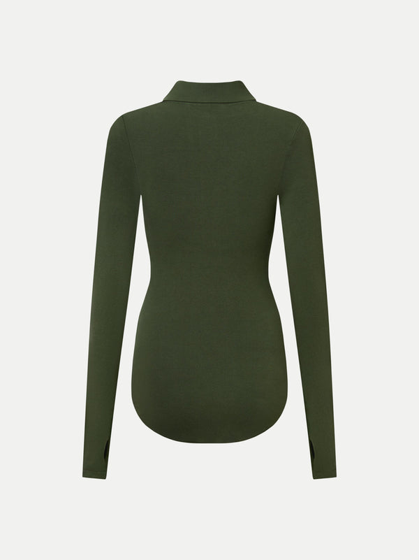 ALMA COLLARED POLO LONG SLEEVE BODYSUIT