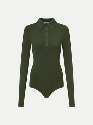 ALMA COLLARED POLO LONG SLEEVE BODYSUIT - A Brand Collective
