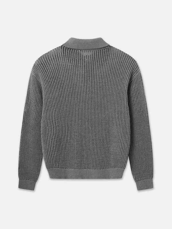 NOOSA OPEN KNIT LONG SLEEVE POLO - A Brand Collective