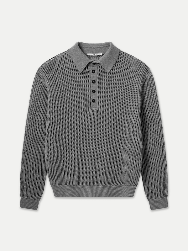NOOSA OPEN KNIT LONG SLEEVE POLO - A Brand Collective