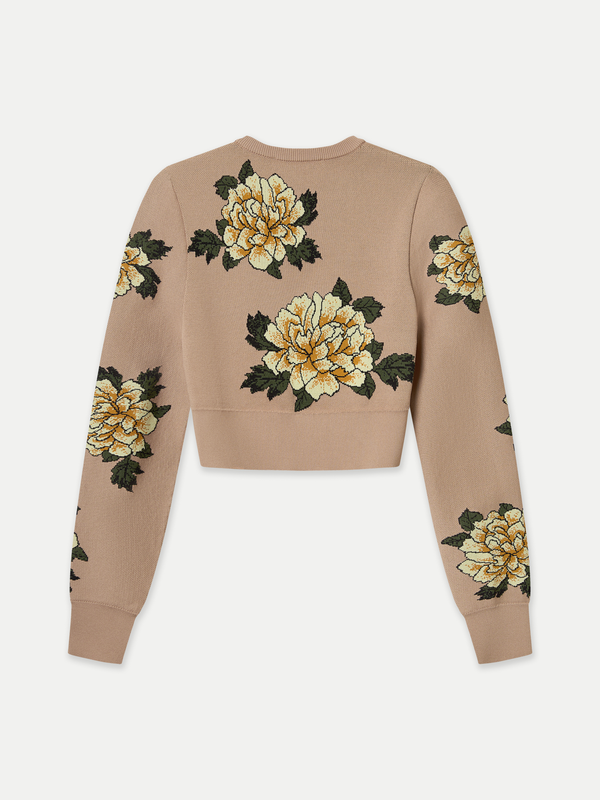 FLORAL JACQUARD KNITTED CARDIGAN - A Brand Collective