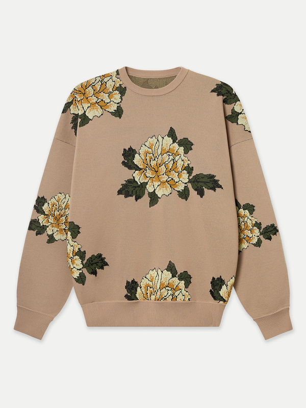 SORRENTO FLORAL JACQUARD CREWNECK SWEATER