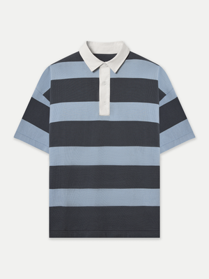 RYE STRIPE KNIT POLO - A Brand Collective