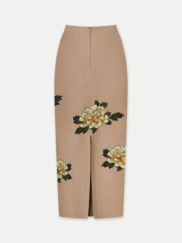 FLORAL JACQUARD KNITTED PENCIL SKIRT Back