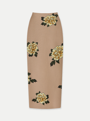 FLORAL JACQUARD KNITTED PENCIL SKIRT Front