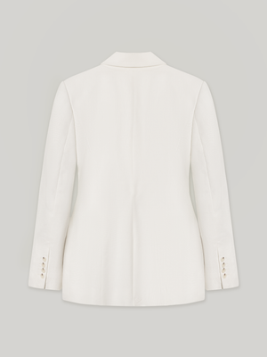 Chatswood Tapered Waist Double Breasted Jacket made of a blend of viscose and linen. 