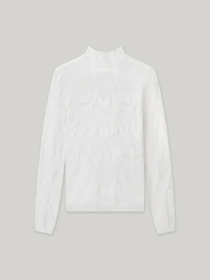 CHELSEA JACQUARD LONG SLEEVE KNIT TOP