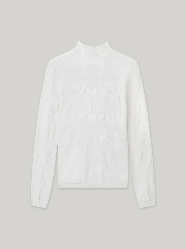 CHELSEA JACQUARD LONG SLEEVE KNIT TOP