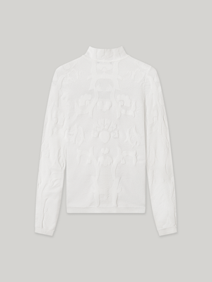 CHELSEA JACQUARD LONG SLEEVE KNIT TOP - A.B.C