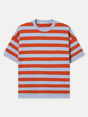 Hasting stripe crewneck knit tee made of 100% Good Earth Cotton