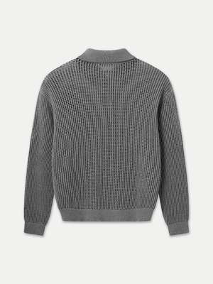 Noosa Open Knit Long Sleeve Polo made of 100% Good Earth Cotton