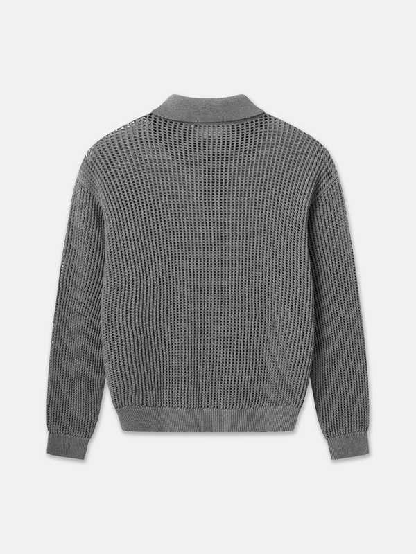 Noosa Open Knit Long Sleeve Polo made of 100% Good Earth Cotton