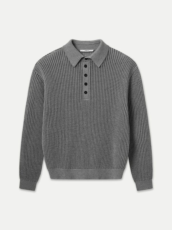 Noosa Open Knit Long Sleeve Polo made of 100% Good Earth Cotton