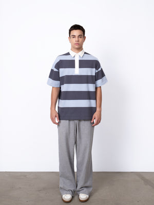 RYE STRIPE KNIT POLO - A.B.C