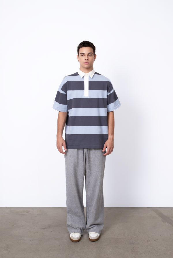 RYE STRIPE KNIT POLO - A.B.C