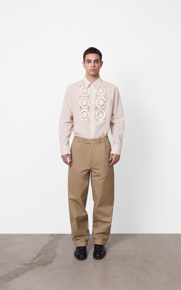 ST KILDA CROCHET BIB FRONT SHIRT made of 100% Good Earth Cotton