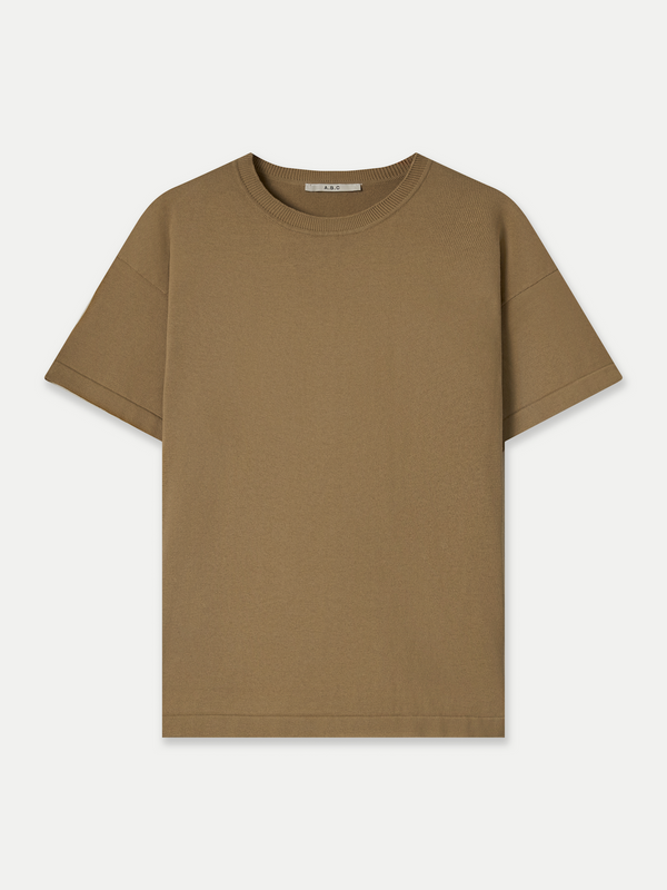 A Brand Collective Kyneton Short Sleeve Knit tee in beige color - 100% Good Earth Cotton.