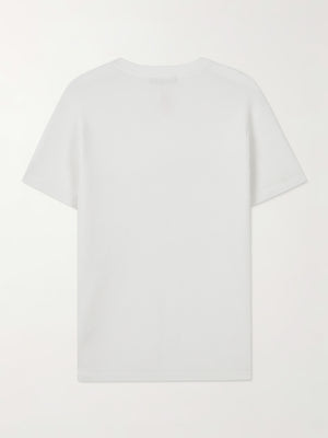 Back view of the white Windsor Waffle Knit Tee A.B.C A BRAND COLLECTIVE designed for lightweight comfort.