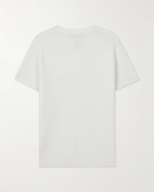 Back view of the white Windsor Waffle Knit Tee A.B.C A BRAND COLLECTIVE designed for lightweight comfort.