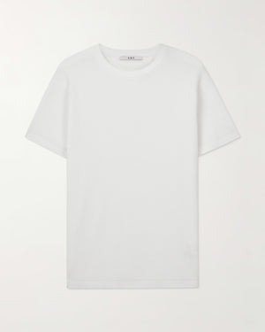 White Windsor Waffle Knit Crew Neck Tee A.B.C A BRAND COLLECTIVE in breathable cotton waffle texture.