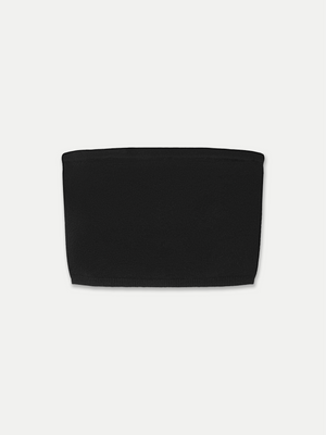 Front view of the black Preston Bandeau from A.B.C A BRAND COLLECTIVE in soft 100% Good Earth Cotton.