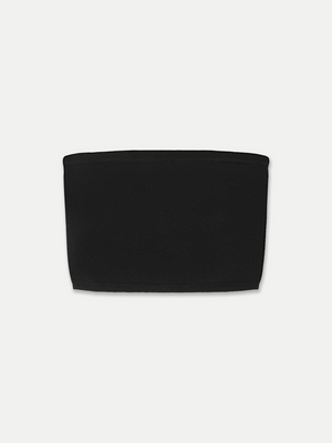 Front view of the black Preston Bandeau from A.B.C A BRAND COLLECTIVE in soft 100% Good Earth Cotton.