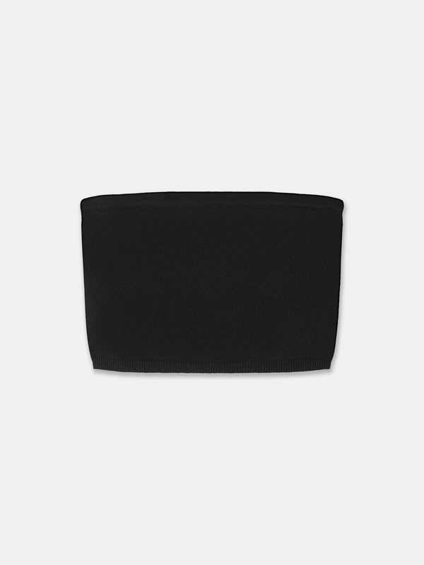 Front view of the black Preston Bandeau from A.B.C A BRAND COLLECTIVE in soft 100% Good Earth Cotton.