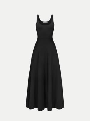 Black Fawkner Jersey Knit Maxi Dress from A.B.C A BRAND COLLECTIVE featuring a scoop neck and flowing silhouette.