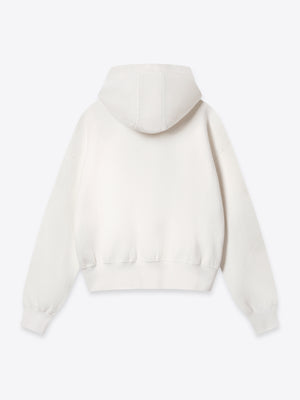 A.B.C A BRAND COLLECTIVE Kyneton Hoodie ivory back view highlighting the clean minimal finish and dropped shoulder design 100% Cotton