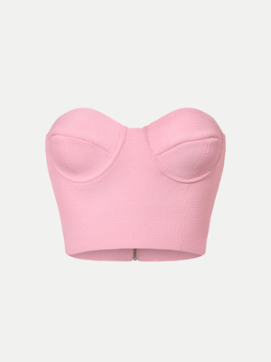 Pale pink Fawkner Milano Knit Bustier by A.B.C A BRAND COLLECTIVE featuring a sleek contoured fit.