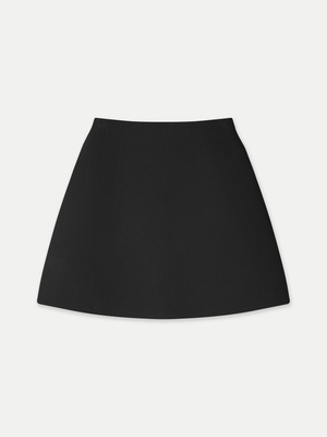 Black Fawkner Milano Knit Mini Skirt from A.B.C A BRAND COLLECTIVE featuring a sleek A-line silhouette.