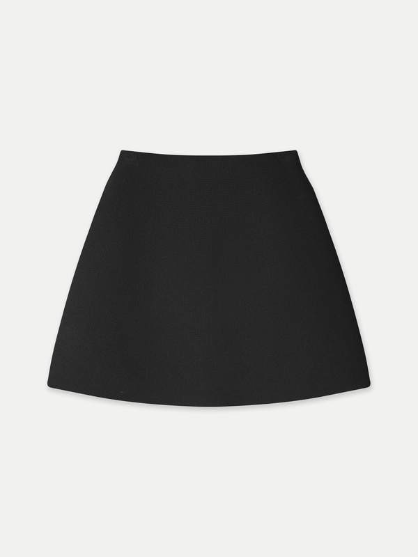 Black Fawkner Milano Knit Mini Skirt from A.B.C A BRAND COLLECTIVE featuring a sleek A-line silhouette.