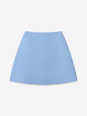 Blue Fawkner Milano Knit Mini Skirt from A.B.C A BRAND COLLECTIVE featuring a refined texture.