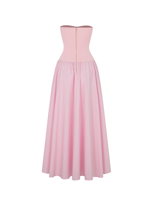 Sophisticated pink Ballina Strapless Dress by A.B.C A BRAND COLLECTIVE with an elegant cotton skirt.