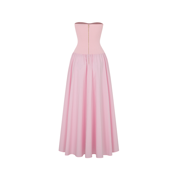 Sophisticated pink Ballina Strapless Dress by A.B.C A BRAND COLLECTIVE with an elegant cotton skirt.