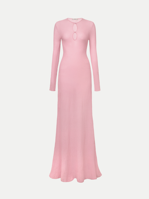 A.B.C A BRAND COLLECTIVE Rosebery dress in pink with a modern keyhole detail and elegant long sleeves for a polished silhouette