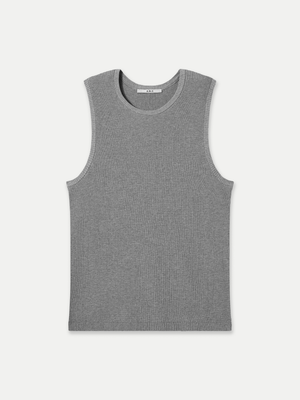 Grey Marle Windsor Waffle Knit Tank Top A.B.C A BRAND COLLECTIVE designed for lightweight comfort.