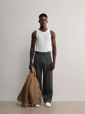 Windsor Waffle Knit Tank Top in Ivory worn as base layer