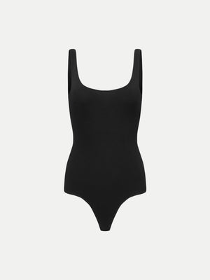 Black Alma Scooped Neck Bodysuit A.B.C A BRAND COLLECTIVE designed for a sleek and effortless style.