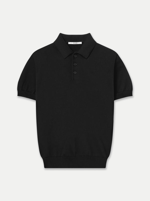 Black Kyneton Women Regular Fit Knit Polo A.B.C A BRAND COLLECTIVE offering a polished and timeless look.