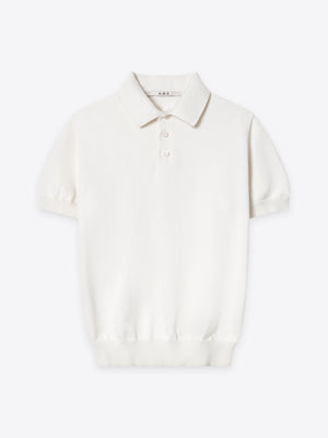Ivory Kyneton Women Regular Fit Knit Polo A.B.C A BRAND COLLECTIVE in breathable cotton knit texture.