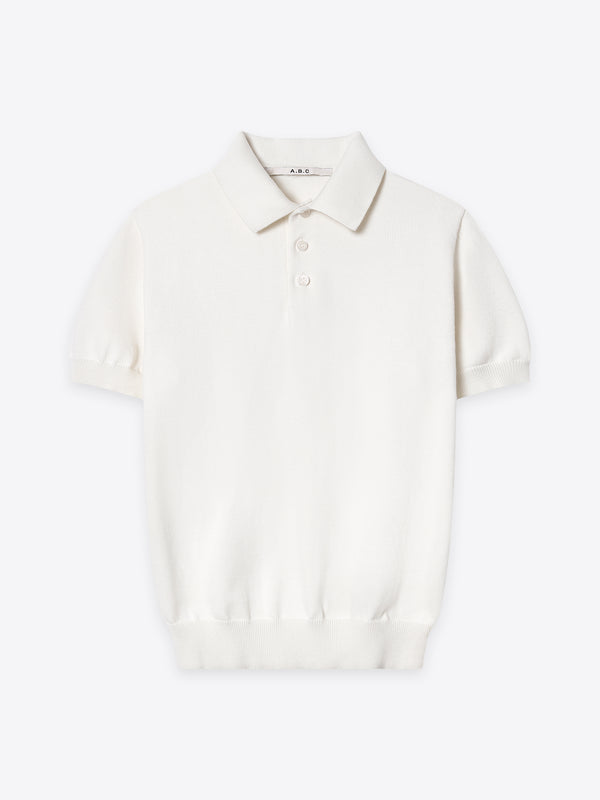 Ivory Kyneton Women Regular Fit Knit Polo A.B.C A BRAND COLLECTIVE in breathable cotton knit texture.