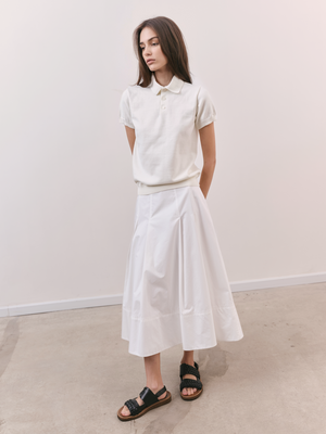 Hit the streets in style with the ivory Kyneton Knit Polo outfit from A.B.C A BRAND COLLECTIVE.