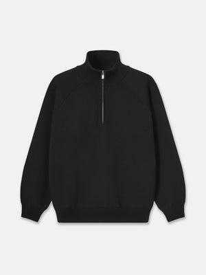 Black Glenorchy knit polo by A.B.C A BRAND COLLECTIVE, minimal look with a dense knit and stable shape for everyday use