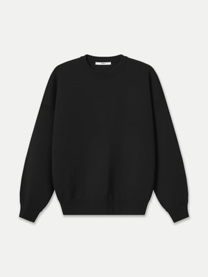 Glenorchy Crew Neck Sweater in Black front flat view A.B.C A BRAND COLLECTIVE