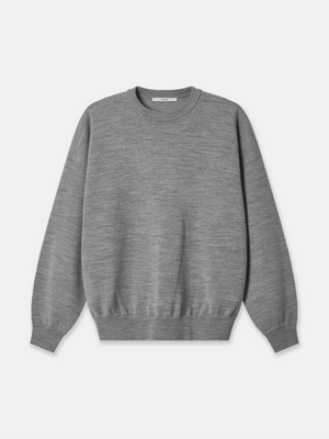 Glenorchy Crew Neck Sweater in Grey front flat view A.B.C A BRAND COLLECTIVE