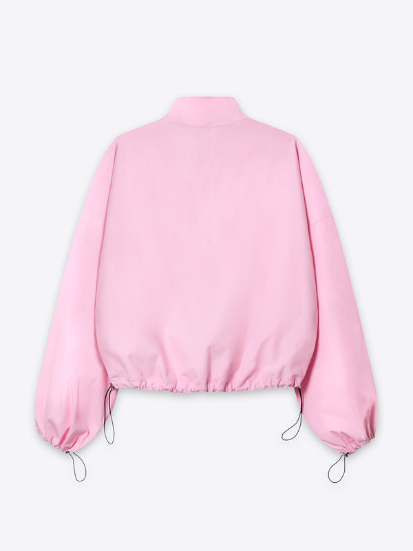 Back view of the pink Moree Cotton Poplin Anorak A.B.C A BRAND COLLECTIVE showing the expert-crafted tailored fit.